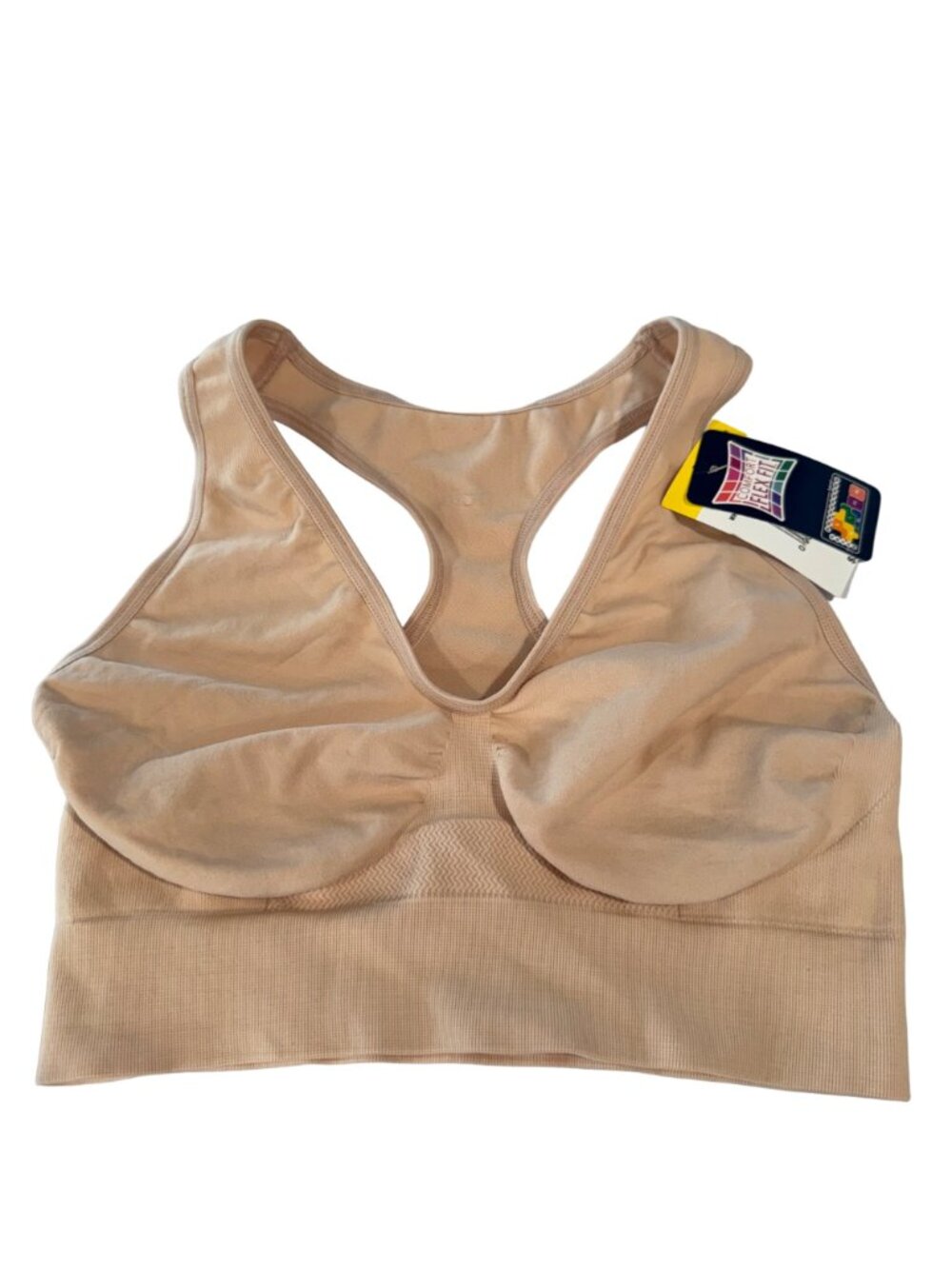 Fruit Of The Loom Comfort Flex Fit Wireless Sports Bra M DHHB39 Soft Taupe NWT - Picture 7 of 9